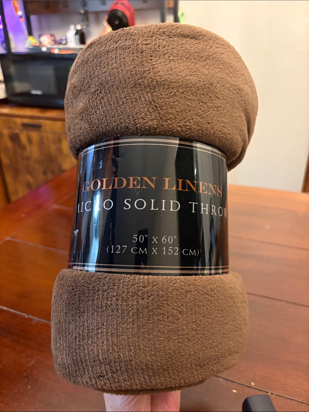 Golden Linens brand new with tags Micro Solid Throw - Brown 50” x 60”